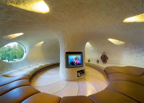 дом моллюск биоархитектура мексики дизайн гостинной