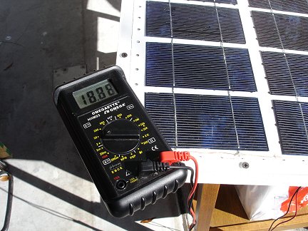 Тестирование напряжения солнечной батареи